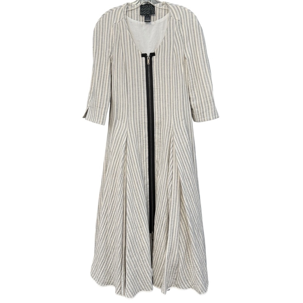 77 Striped Cotton Blend Zip Front Dress Jacket Women’s 6